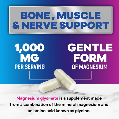 Suplemento Nature"s Peak Pure Magnésio Glicinato 1000mg - Imagem 3