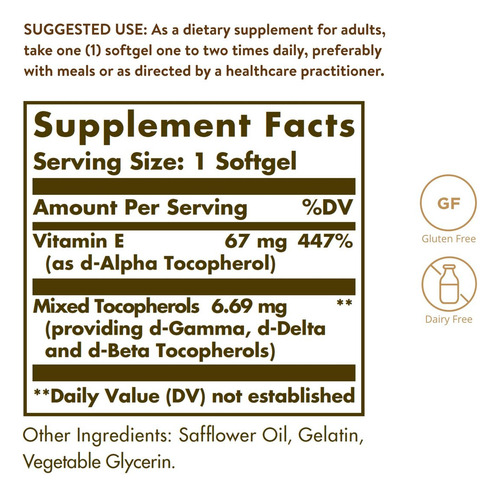 Solgar Vitamina E 100 Porções - Imagem 2