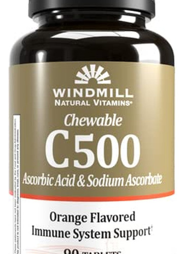 Produtos De Saúde Windmill Vitamina C Mastigável 500 Mg, 90 - Imagem 4