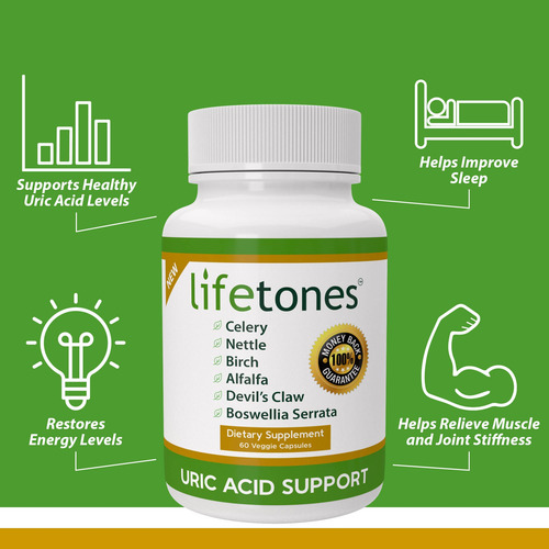 Suplemento Life Tones Uric Acid Support 60 Cápsulas - Imagem 3