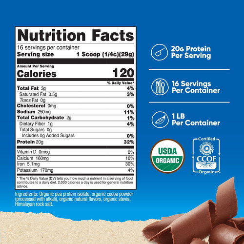 Proteína Orgânica De Nutricost Organic Powder (1 Lb) Chocola - Imagem 7