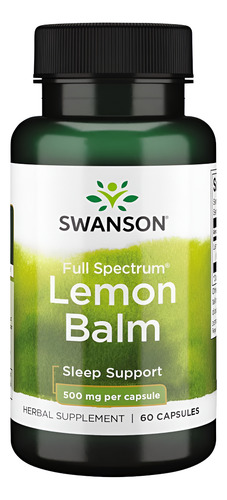 Swanson Melissa 500 Mg - 60 Cápsulas Relaxantes