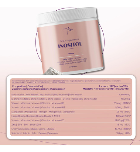 Suplemento Qsta Inositol Fem 9 Em 1 4100 Mg Para Mulheres - Imagem 5