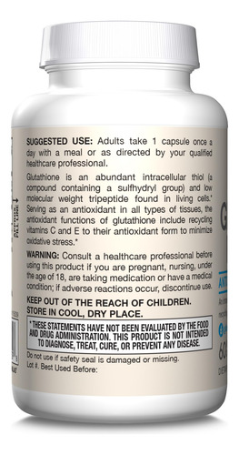 Suplemento Jarrow Formulas Glutationa Reduzida 500 Mg 60 Cáp - Imagem 9
