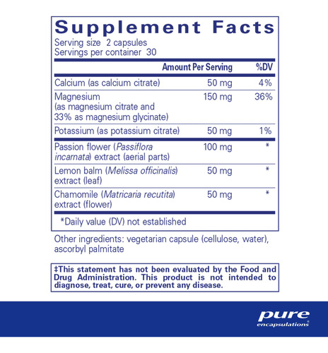 Suplemento Pure Encapsulations Cãibras/tensão Muscular 60 Cá - Imagem 2