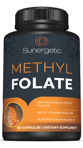 Suplemento Sunergetic Premium Metil Folato 400mcg - 60 Cápsu