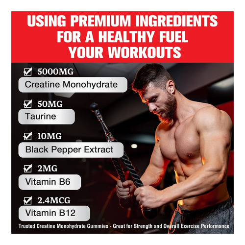 Gommies De Monohidratos De Creatina Para Homens E Mulheres E - Imagem 4