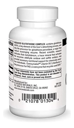 Sourcenaturalscomplexo De Glutationa, 50 Mg, 50 Comprimidos - Imagem 2