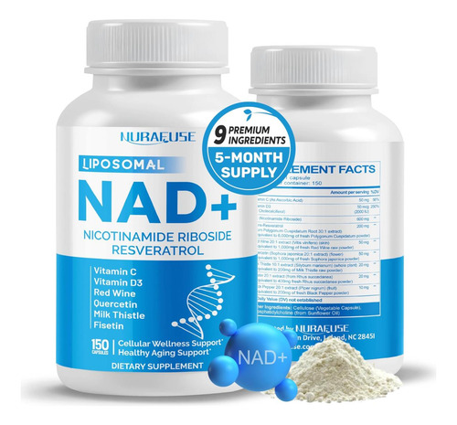 Nurafuse Liposomal Nad+ Trans-resveratrol 6000mg Com Vinho T - Imagem 7