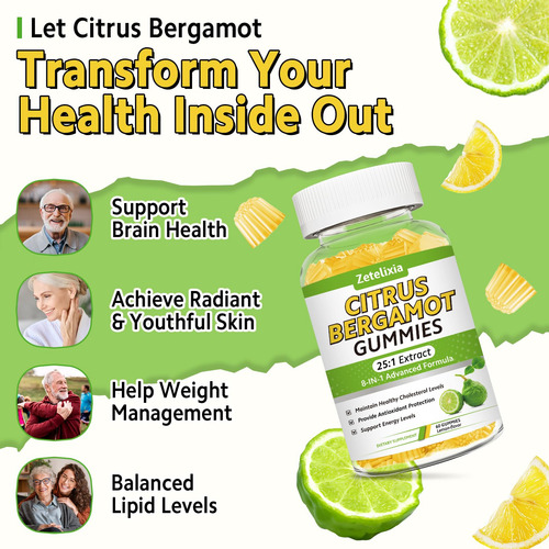 Suplemento Zetelixia Citrus Bergamota, Pacote Com 2 Gomas De - Imagem 4