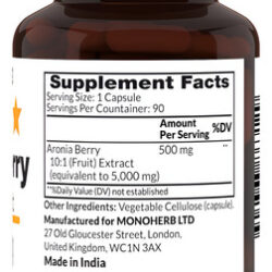 Extrato De Aronia Monoherb 500 Mg - 90 Cápsulas