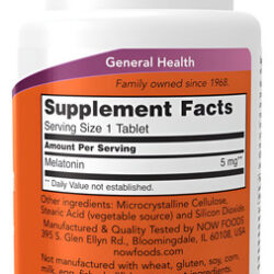 Suplementos Now Foods, Melatonina 5 Mg, 120