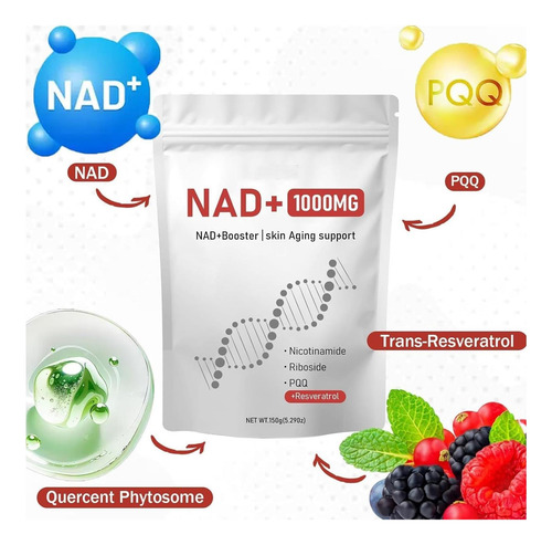 Nad+ 1000 Mg: Suplemento Com Ribosídeo De Nicotinâmida E Pqq - Imagem 9