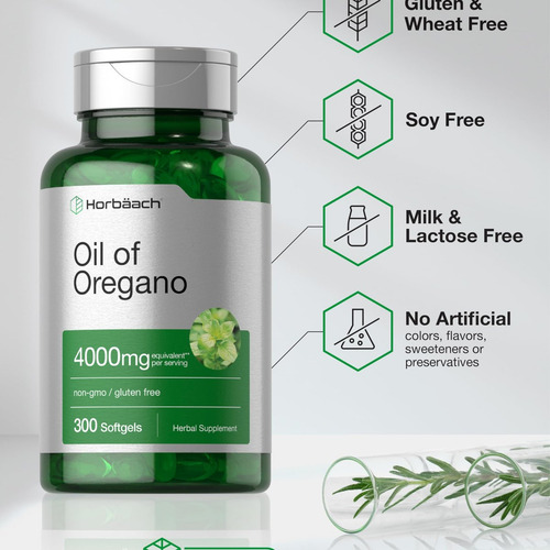 Óleo De Orégano Horbäach | 4000mg | 300 Cápsulas - Imagem 6