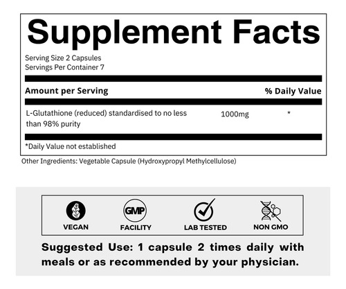Folius Labs Suplemento De L-glutationa De Ultra Alta Resistê - Imagem 2