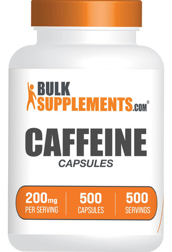 Suplemento Bulksupplements.com Cafeína 200 Mg Cápsulas 500 C