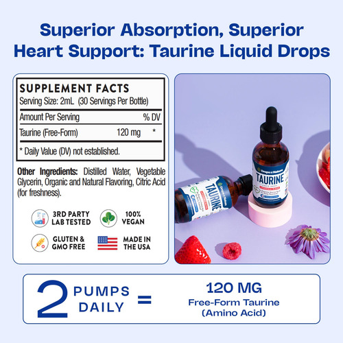 Suplemento Drops Of Nature Taurine Liquid 60ml Mixed Berry - Imagem 6