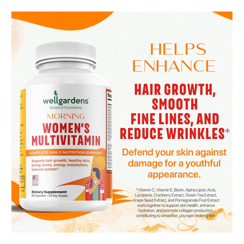 Wellgardens 100% Multivitamínico Feminino Puro Para Do + Nos - Imagem 8