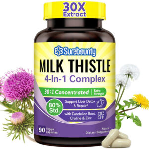 Suplemento Surebounty 4 Em 1 Milk Thistle Complex 9000 Mg