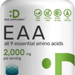 Aminoácidos Essenciais (eaa) 2000mg Por Dose, 300 Cápsula...
