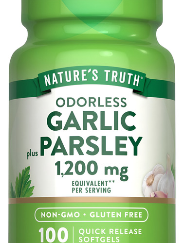 Nature"s Truth Alho E Salsa Sem Odor 1200mg 100 Cápsulas