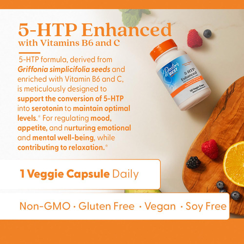 Suplemento Doctor's Best 5-htp Enhanced Mental Health 120 Ca - Imagem 6