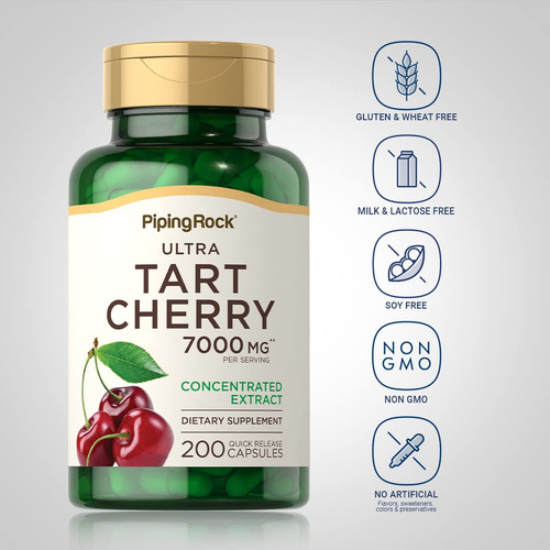 Suplemento Piping Rock Tart Cherry Extract 7000 Mg 200 Compr - Imagem 3