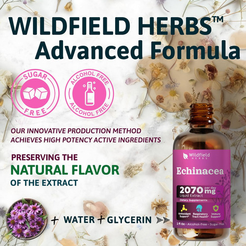 Extrato De Equinácea Wildfield Herbs 2 Oz, 84 Doses - Imagem 7