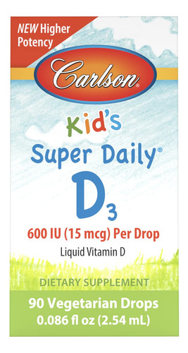 Suplemento De Vitamina D Carlson Kid"s Super Daily D3 15mcg - Imagem 6