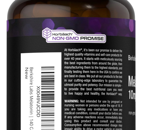 Horbäach Melatonina 10mg Horbäach | 140 Cápsulas Rápidas - Imagem 6