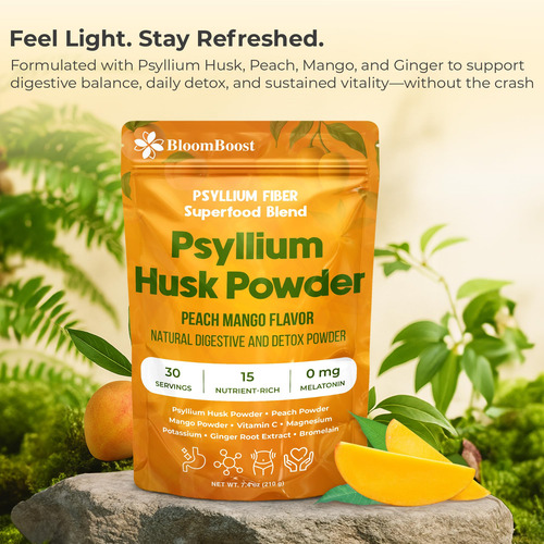 Suplemento Bloomboost Psyllium Husk Powder Tropical Flavor - Imagem 4