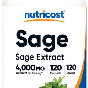 Extrato De Sálvia Nutricost Nutricost 120 Cápsulas Veganas