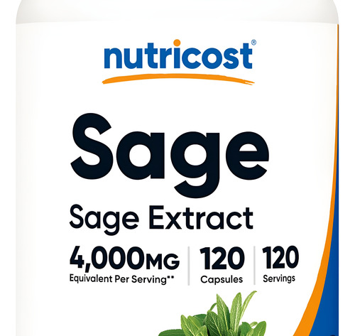 Extrato De Sálvia Nutricost Nutricost 120 Cápsulas Veganas