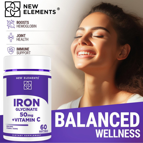 Elements Glicinato De Ferro 50mg Com Vitamina C - Imagem 4