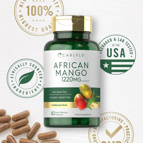 Suplemento De Manga Africana Carlyle 1220mg Com Chá Verde - Imagem 8