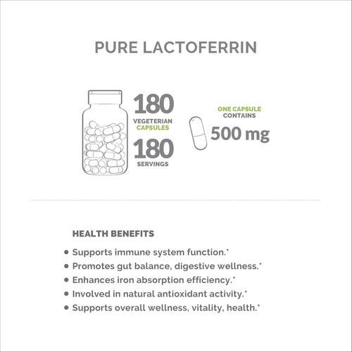 Monoherb Lactoferrina Pura 500 Mg - 180 Cápsulas Vegetais - - Imagem 5