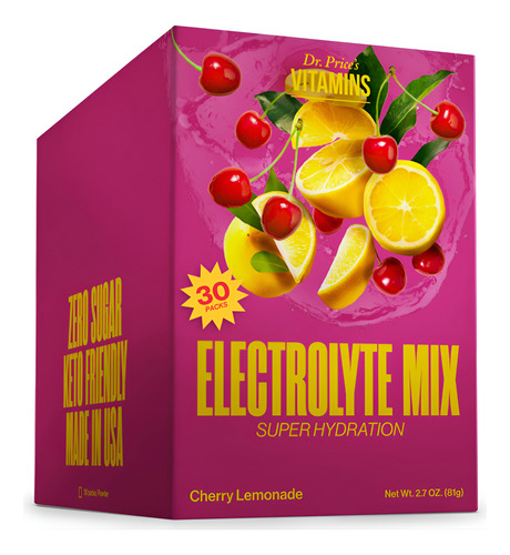 Electrolyte Mix Dr. Price, Limonada De Cereja Sem Açúcar 30p