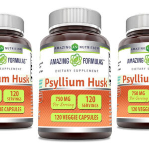 Cápsulas Veganas De Psyllium 750mg Da Amazing Nutrition - 12