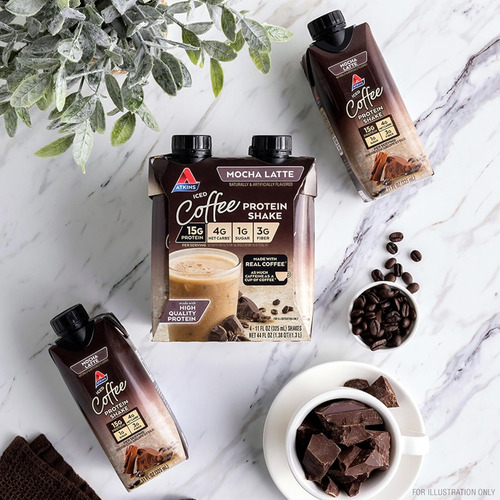 Atkins Mocha Latte Iced Coffee Protein Shake, 15g Proteína, - Imagem 5