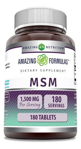 Suplemento Msm Amazing Nutrition 1500mg 180 Comprimidos - Imagem 3