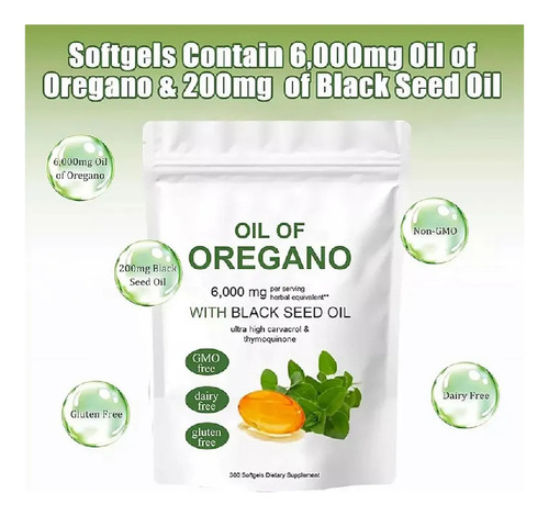 // Cápsulas De Gelatina De Óleo De Orégano 2 Em 1 6000 Mg - Imagem 7