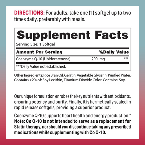 Vitamina World Coqmg Softgels, Suplementos De Coenzima Q10 P - Imagem 2