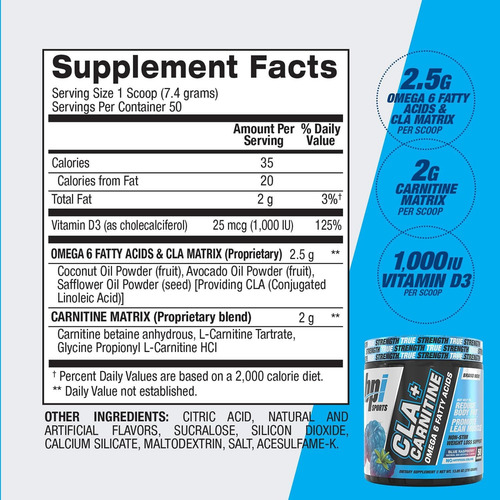 Suplemento Bpi Sports Cla+ Carnitina Para Perda De Peso 365 - Imagem 4
