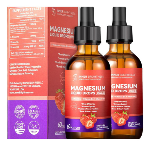 O Líquido De Glicinato De Magnésio Cai 1500 Mg Com Citrato D - Imagem 9