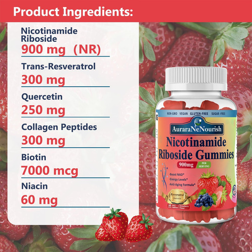 Suplemento Nad Gummies Sem Açúcar, Nad Nicotinamida Ribosíde - Imagem 11