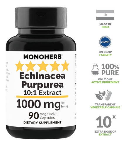 Extrato De Equinácea Purpurea Monoherb 1000 Mg - 90 - Imagem 4
