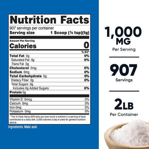Nutricost Ácido Málico Em Pó 2 Lbs - Sem Glúten, Não Ogm - Imagem 6