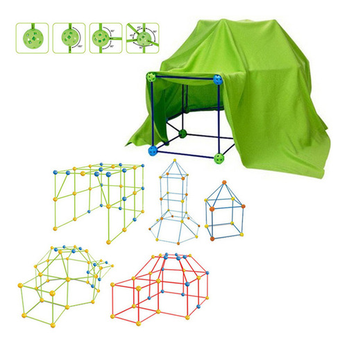 155 Unidades Kids Construction Fort Building Castles Tunnels - Imagem 10
