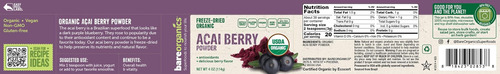 Pó De Açaí Da Bareorganics, Pó De Superalimento, Suplemento - Imagem 10