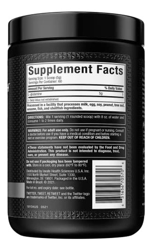 Suplemento Muscletech 100% Puro De L-glutamina Em Pó 300g - Imagem 6